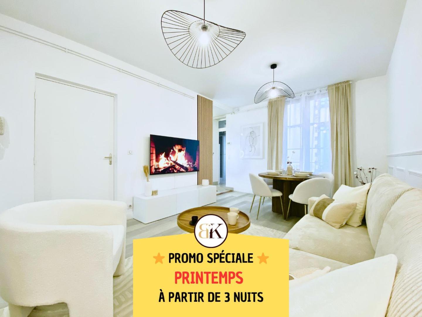 Le Subtil - Best Keys - Elegance & Confort - 2 Chambres Separees - Lit Queen Size - Smart Tv Netflix - Entre Gare & Centre Ville - A 1H De Paris - Wifi Fibre - Check-In Autonome Sens Luaran gambar